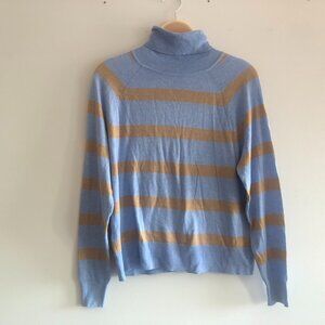 MNG STRIPED TURTLENECK SWEATER KNIT SZ M